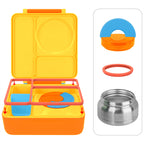 Linkidea 4 Pcs Silicone Seal Replacement, Exact Fit Lid Seal Gasket Compatible with OmieBox, Leakproof Food Safe Parts & Accessories for Bento Box (Orange)