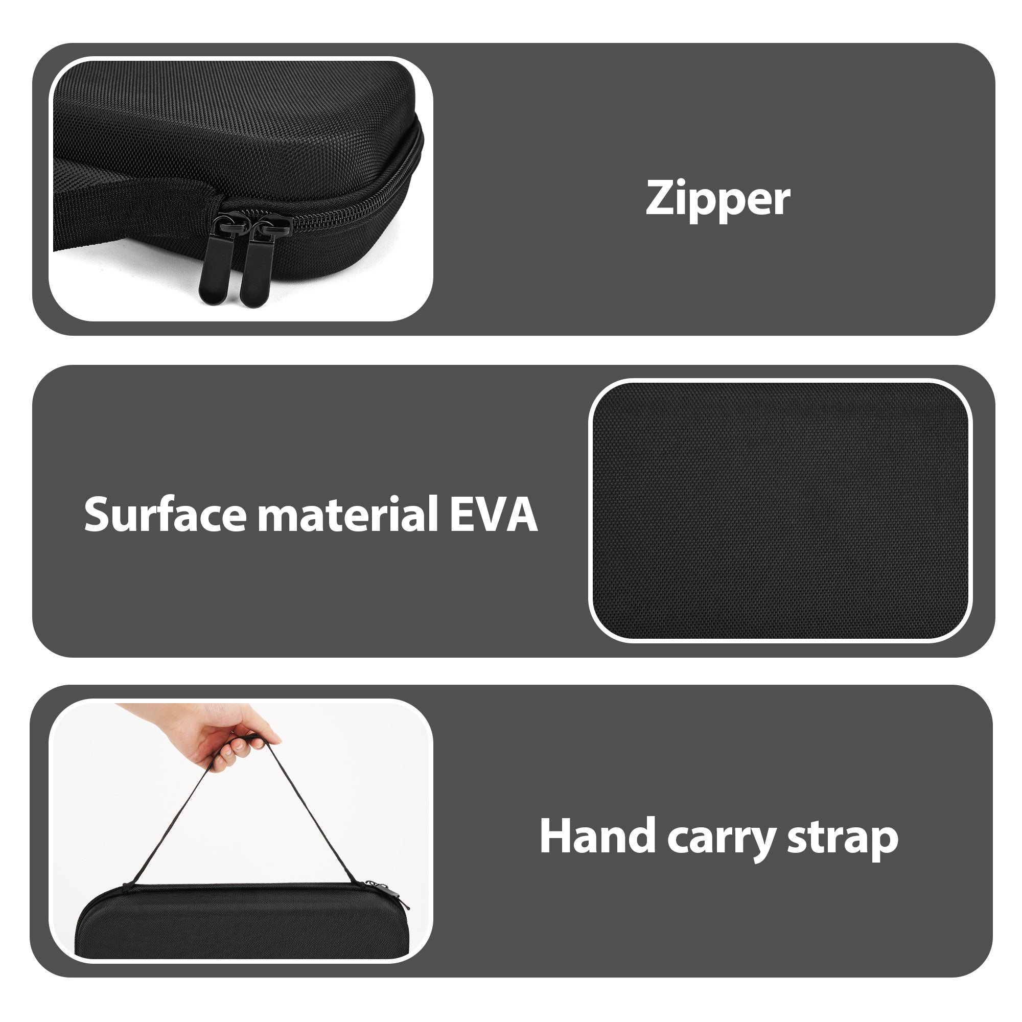 Linkidea 8-Blade Clipper Blade Case, Portable Barber Blade Organizer & Holder, Hard Shell Protective Storage Box Compatible with Wahl, Andis, Oster Professional Clipper Blades (Black)