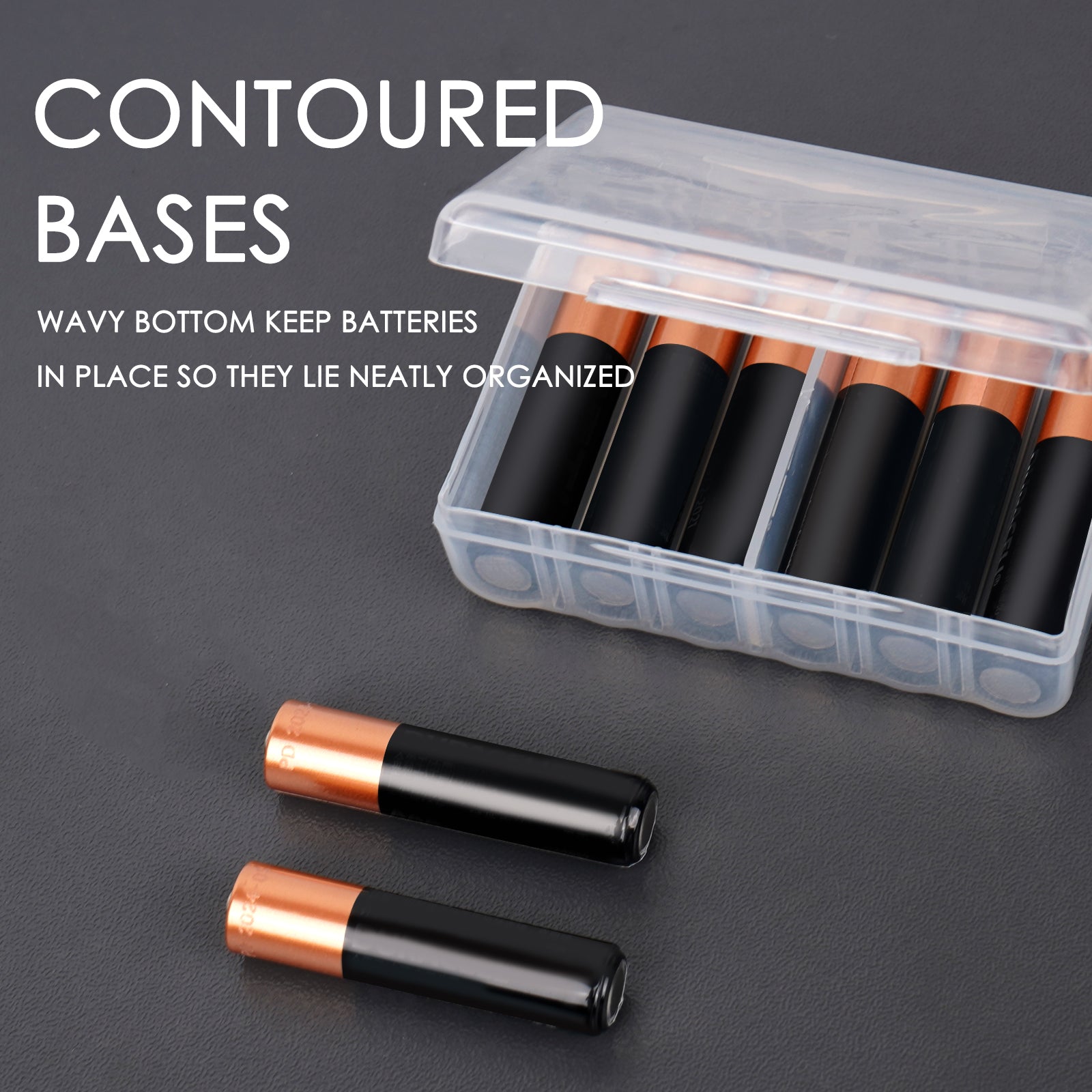 Linkidea 4 Packs Small AAA Battery Storage Organizer Box, 12 AAA Battery Storage Box, WaterProof Portable Battery Organizer with Rope Hole