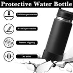 Linkidea Water Bottle Boot Compatible with YETI Rambler Bottle 26oz, Yonder 34oz, Silicone Anti-Slip Water Bottle Bottom Sleeve Cover Protector (Black / 2 Pack)