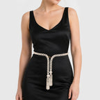 Plus Size Waist Belt for Women, Plastic Pearl Chunky Body Belt for Dresses, 55 Inch Adjustable Fashion Jewelry Accessory