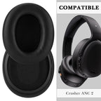 Linkidea Replacement Ear Pads for Skullcandy Crusher ANC 2 Headphones, Cushions, Covers (Protein Leather / Black)