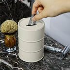 Linkidea Razor Blade Disposal Container, Metal Blade Bank, Used Razor Blade Holder for Safe Storage of Used Blades (White)
