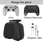 Linkidea Hard Travel Case Compatible with 8BitDo Pro 2, Ultimate Bluetooth, 2C, 2.4G Dual Sense Wireless Controller, Game Protective Storage Bag (Black)