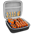 Linkidea Small Hard Case Battery Organizer Storage Box, Batteries Carrying Holder Container - Holds 34 Various Sizes AA AAA 9V C D Batteries (Dark Grey)