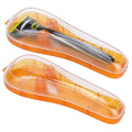 Linkidea 2 Pack Portable Travel Razor Case, Plastic Shaving Protective Cover, Compatible with Gillette Fusion5, ProGlide Cartridge Shavers (Orange / Case Only)