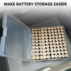 Linkidea Battery Organizer Storage Case, Battery Box Holds Batteries for 100 AA, Large Capacity and Portable Battery Caddy