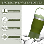 Linkidea 2 Pack Water Bottle Boot Compatible with Stanley Quencher H2.0 20oz/30oz/40oz, IceFlow Flip 20oz/30oz Tumbler, Silicone Bottle Bottom Sleeve Cover Bumper Protector (Army Green)