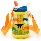 Linkidea Clear Water Bottle Carrier with Strap Compatible with Contigo 14oz, Zak Designs, YETI Rambler Jr. 12oz Kids Bottles, Transparent Waterbottle Sling Bag Holder, Shoulder Strap, Yellow