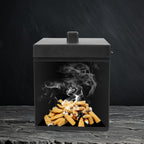 Linkidea Large Stainless Steel Outdoor Ashtray with Windproof Lid, Smokeless Cigarette Holder for Patio, Bar, Office and Home (Black)