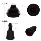 Linkidea 3 Pack Silicone Cleaning Plugs, Reusable Leak-Proof Seal Stoppers for Hookah Bottle & Tube Washing, Compatible with RooRtechs / Wookah (Black)