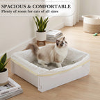 2 Pack Foldable Disposable Cat Litter Box with 10 Leakproof Liners, Portable Travel Kitty Litter Tray for Car, Hotel, Camping, Temporary Indoor Use