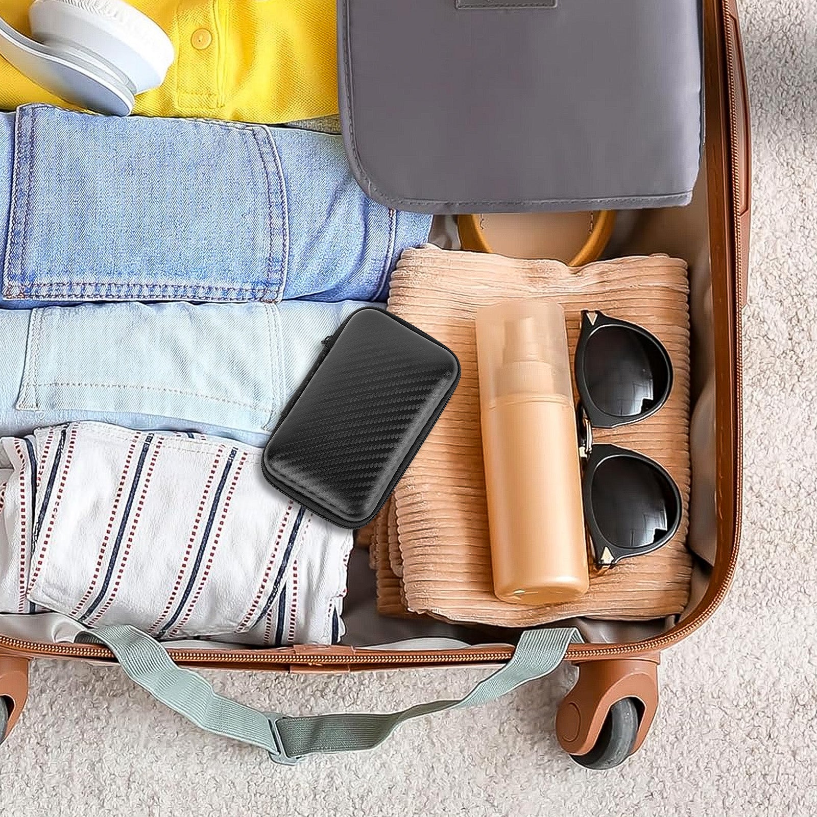 Linkidea Travel Shaver Case, Protective Mini Electric Razor Storage Bag, Compatible with Braun M60, M90, Portable Shaver Holder (Black)