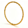 Gold Bangle Bracelet for Women, Extra Large Closed Bangle, Twisted Texture Bracelet for Plus Size Thick Wrists, 2.76 Inch Inner Diameter