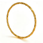 Gold Bangle Bracelet for Women, Extra Large Closed Bangle, Twisted Texture Bracelet for Plus Size Thick Wrists, 2.76 Inch Inner Diameter