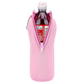 Linkidea Disposable Sport Cap Water Bottle Sleeve Compatible with 23.7 Fl Oz Arrowhead, Insulated Neoprene Plastic Bottled Water Cover with Lockable Zipper, Pink