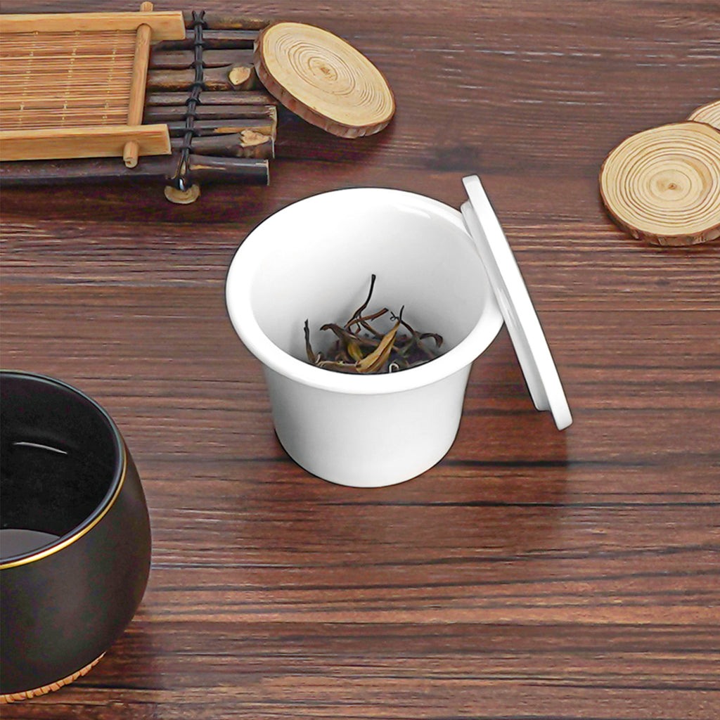 Linkidea Ceramic Tea Infuser with Lid, Tea Strainer Filter for Loose Leaf Tea, Compatible with Most Cup Mouth Diameter 3.15" - 3.5" Round Coffee Mugs, Dishwasher Safe