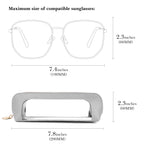 Extra Large Sunglasses Pouch Case, Vegan Leather Clear Sun Glasses Organizer Soft Bag Compatible with RB3026 RB3025 RB3689 FT0783 FT0783 FT0965 GG1422S GG1440S (XXL, Grey)