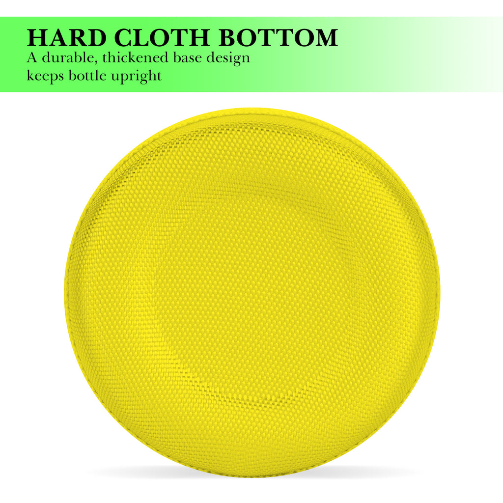 Linkidea Water Bottle Carrier with Strap Compatible with CamelBak, Contigo, YETI Rambler, Simple Modern Kids Bottles, Waterbottle Sling Bag Holder with Shoulder Strap, Green & Yellow