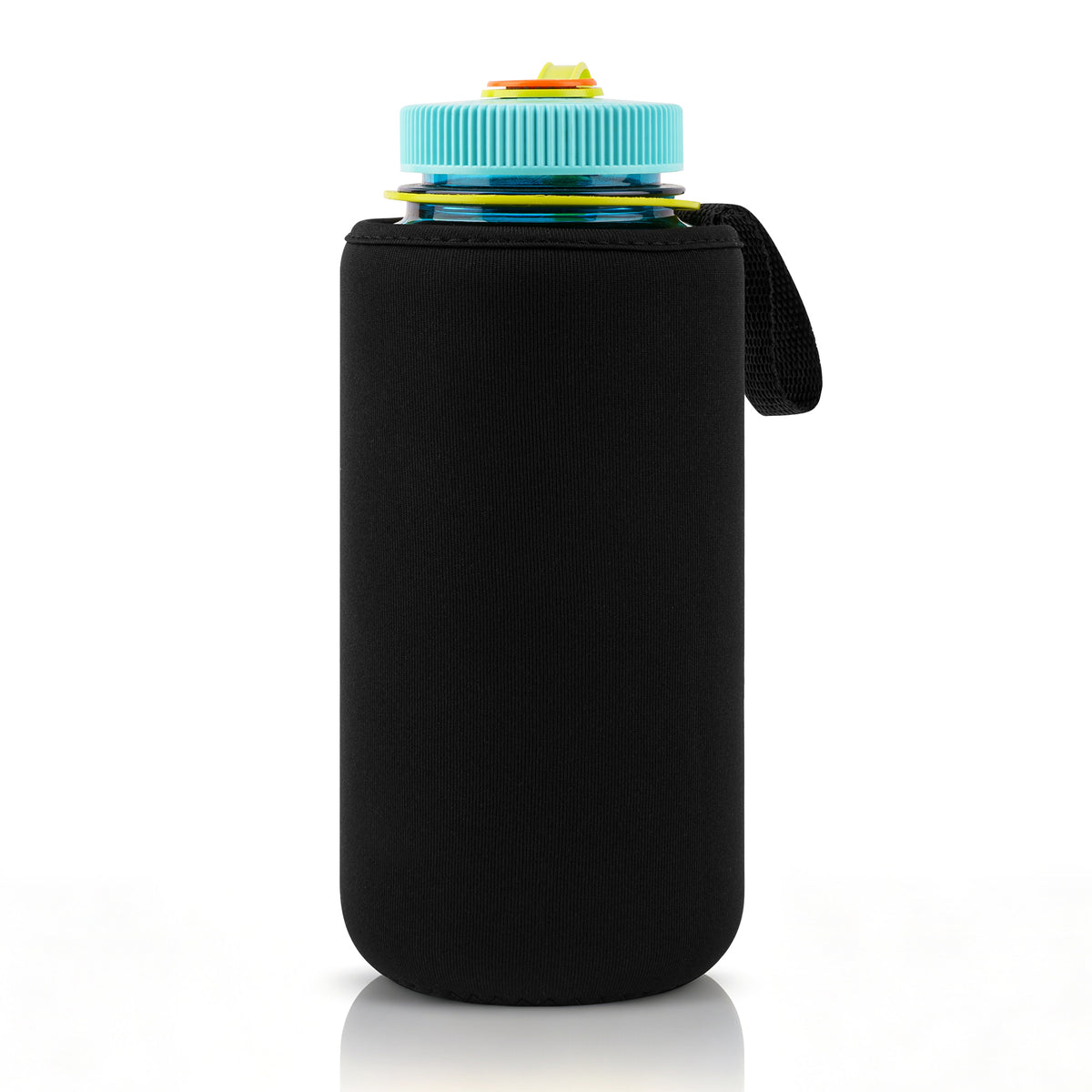 Linkidea Water Bottle Sleeve Compatible with Nalgene Sustain Wide / Narrow Mouth 32oz Bottles, Neoprene Bottle Cover Holder with Hand Strap (Black)