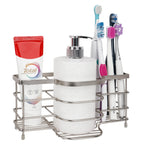 Linkidea Stainless Steel Electric Toothbrush Stand for Shower Bathroom, Wall Mounted Tooth Brush Holder, 7 Slots Multifunctional Organizer for Razor, Shaver, Comb