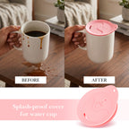 Linkidea 2 Pack Silicone Coffee Mug Lid for 3"(76mm) to 3.4"(86mm) Inside Diameter Mugs, Splash Resistant Replacement Mug Lid for Home, Office, Travel, Dishwasher-Safe (Pink)