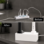 Linkidea Small Cable Management Box for Bathroom, Electric Toothbrush Charger Organizer & Cord Hider, Vanity Countertop Storage Case for Mini Power Strip (Box Only, No Power Strip Included)