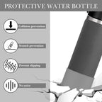 Linkidea 2 Pack Water Bottle Boot Compatible with Hydro Flask Wide Mouth 12oz/14oz/16oz/18oz/20oz, Silicone Bottle Bottom Sleeve Bumper Protector (Gray)