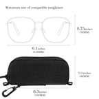 Linkidea Oversized Sunglasses Case with Hook, Large Frame Glasses Case for Sunglass, Eyeglasses Travel Bag Compatible with DIOR EverDior A1U 30Montaigne BU Missdior B1U (Black)