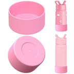 Linkidea 2 Pack Water Bottle Boot Compatible with Simple Modern Summit Collection 14oz/18oz/22oz, Silicone Waterbottles Bottom Bumper Protector (Light Pink)