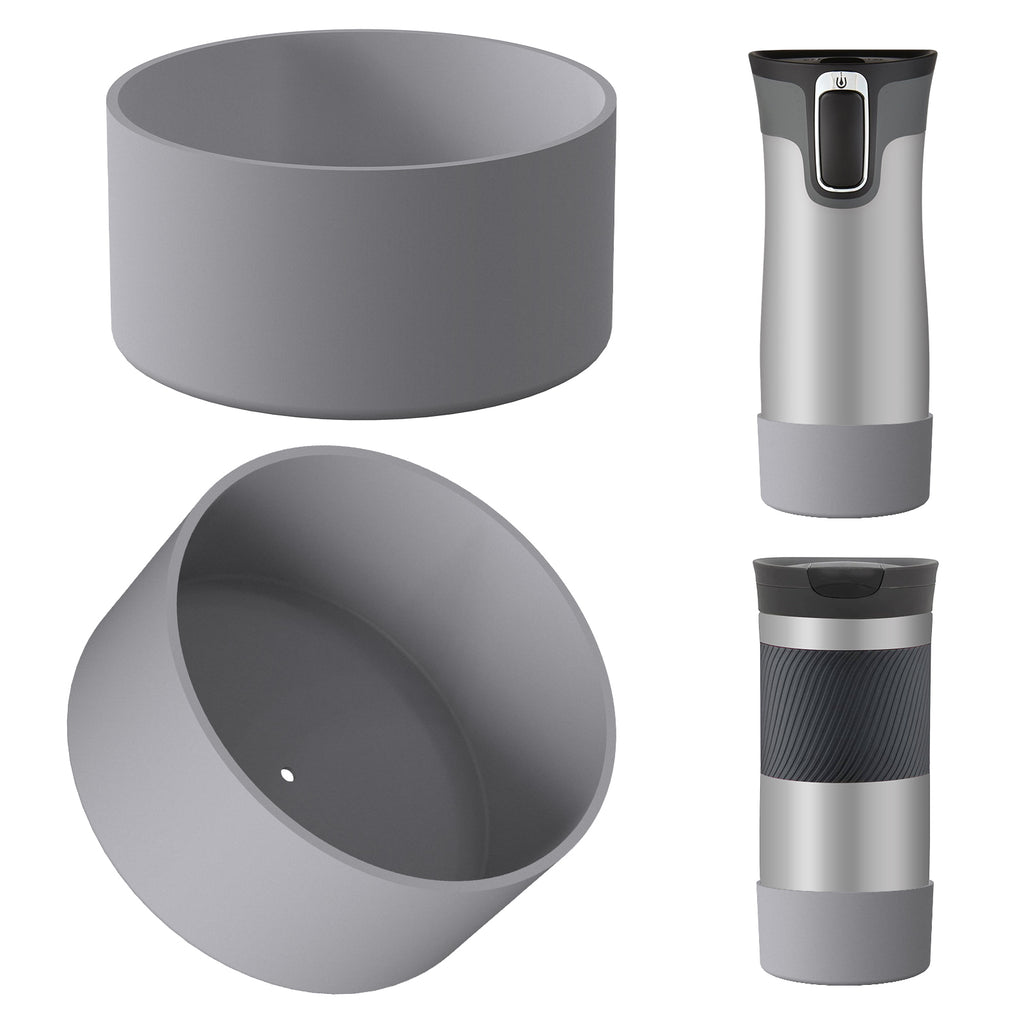 Linkidea 2 Pack Water Bottle Boot Compatible with Contigo West Loop 2.0 16oz/20oz/24oz, Huron 2.0 16oz/20oz, Silicone Anti-Slip Bottle Bottom Bumper Protector (Grey)