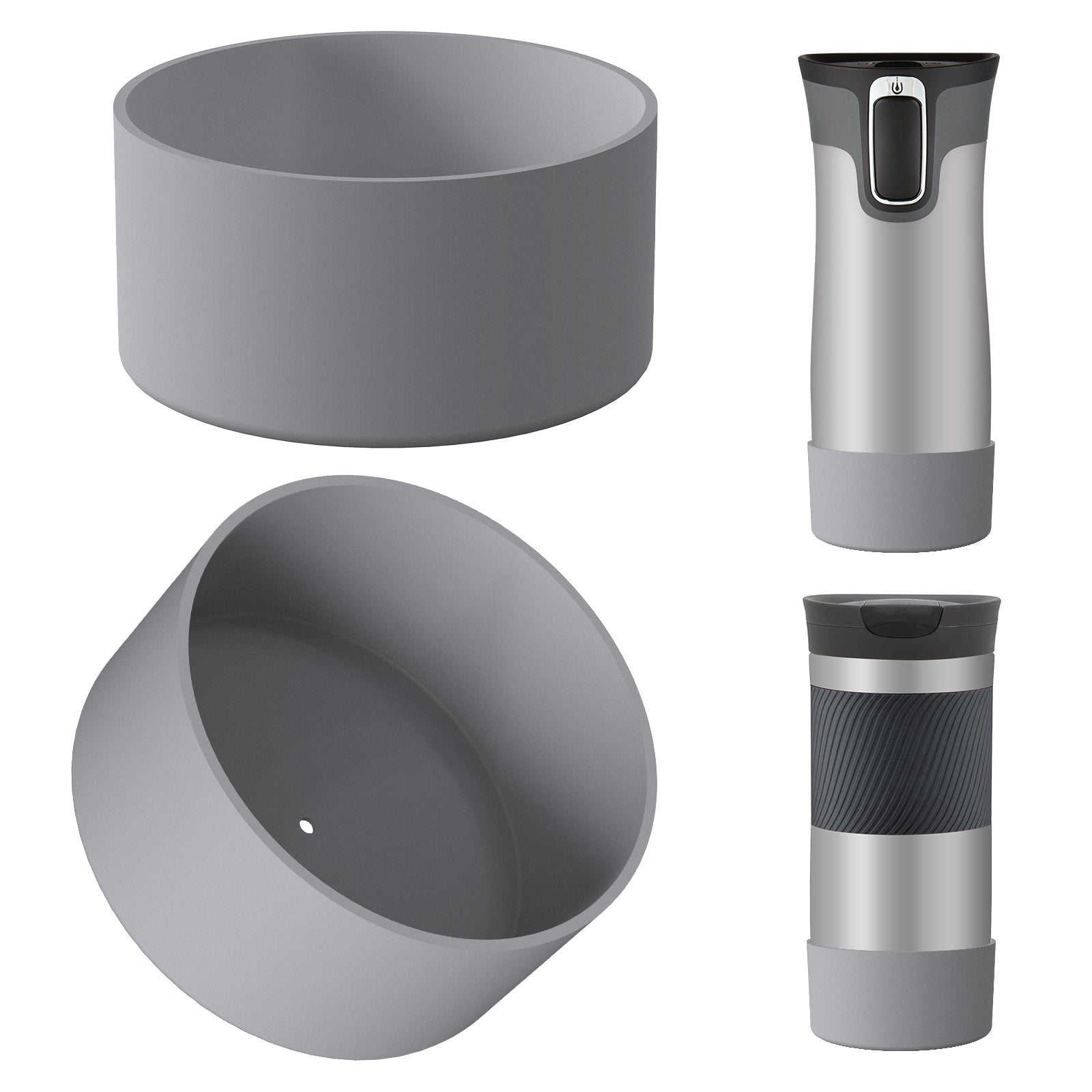 Linkidea 2 Pack Water Bottle Boot Compatible with Contigo West Loop 2.0 16oz/20oz/24oz, Huron 2.0 16oz/20oz, Silicone Anti-Slip Bottle Bottom Bumper Protector (Grey)