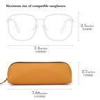 Extra Large Sunglasses Pouch Case, Vegan Leather Sun Glasses Organizer Soft Bag Compatible with DIOR Missdior B1U EverDior A1U GUCC1 GG0981S Prada PR 15W PR 24Z PR 15W (XXL, Brown)