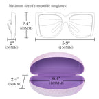 Extra Large Hard Shell Sunglasses Case, Oversized Sun Glasses Storage Organizer Compatible with RB4401D RBS0101S RB8097 RB8089 PO3352S PO3328S PO3311S (XXL, Pink)