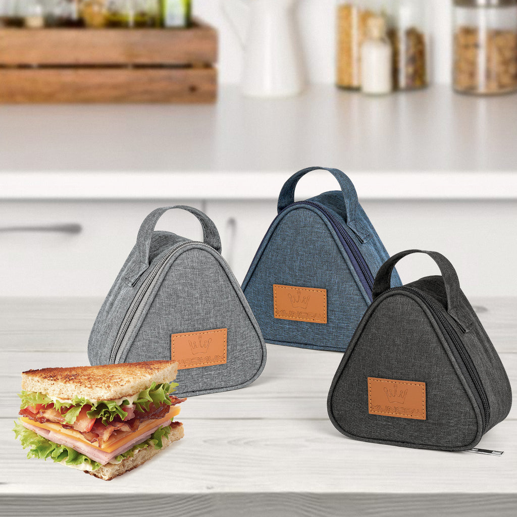 Linkidea Mini Reusable Snack Bags, Leakproof Insulated Snacks Storage Bag for Fruit, Compact Outdoors Lunch Box (Black)