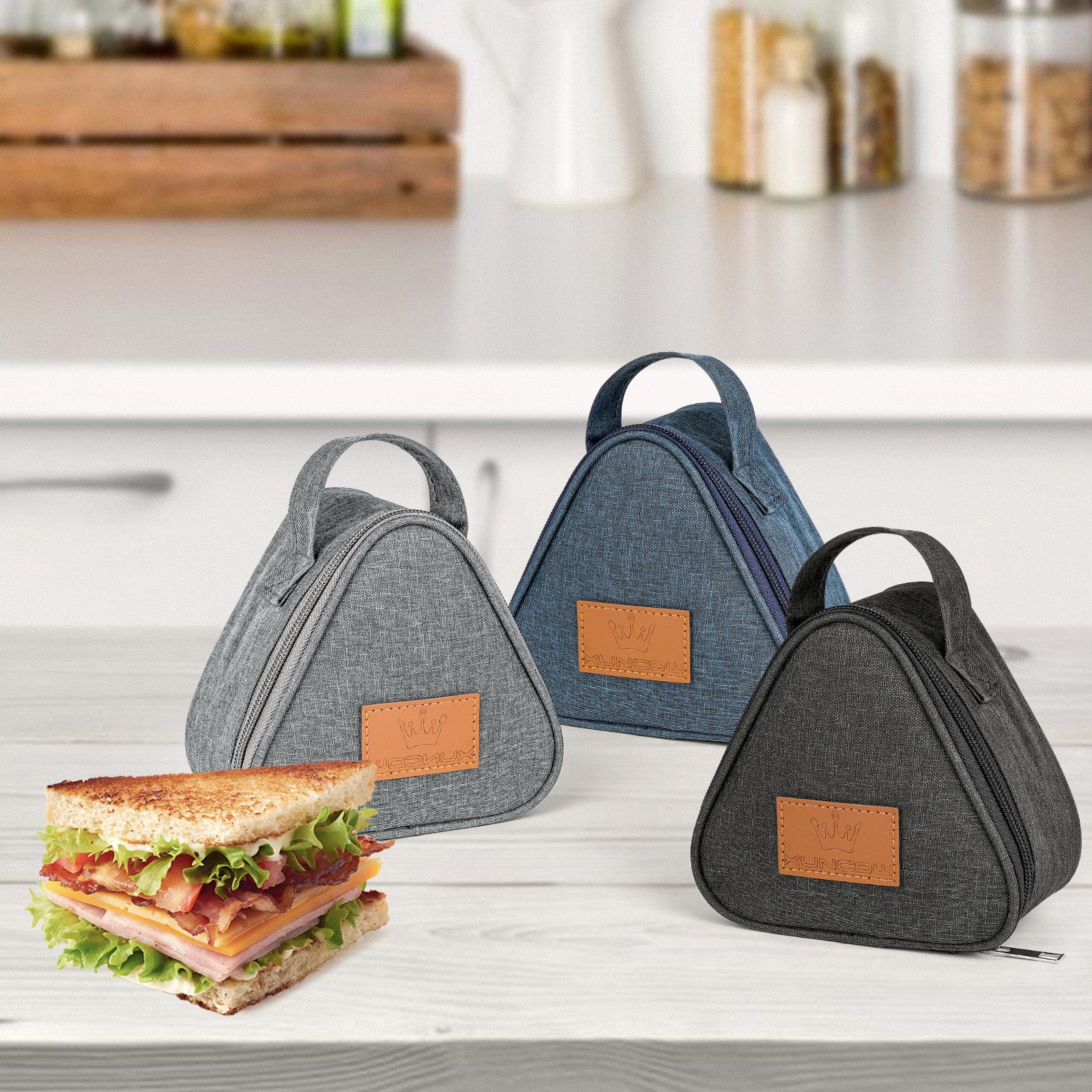 Linkidea Mini Reusable Snack Bags, Leakproof Insulated Snacks Storage Bag for Fruit, Compact Outdoors Lunch Box (Black)