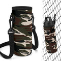 Linkidea Water Bottle Fence Sleeve with Hook Compatible with YETI Rambler Bottle 18oz, Hydro Flask Wide Mouth Bottle 18oz/20oz, Neoprene Bottle Shoulder Strap Bag for Outdoor Sports, Camo