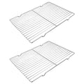 Linkidea Metal Grate Cooling Rack Pack of 2, Stainless Steel Baking Cooling Rack Rectangle 14.9" x 11", Oven Safe Grid Wire Racks for Roasting Disposable Pan (Silver)