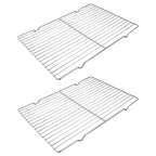 Linkidea Metal Grate Cooling Rack Pack of 2, Stainless Steel Baking Cooling Rack Rectangle 14.9" x 11", Oven Safe Grid Wire Racks for Roasting Disposable Pan (Silver)