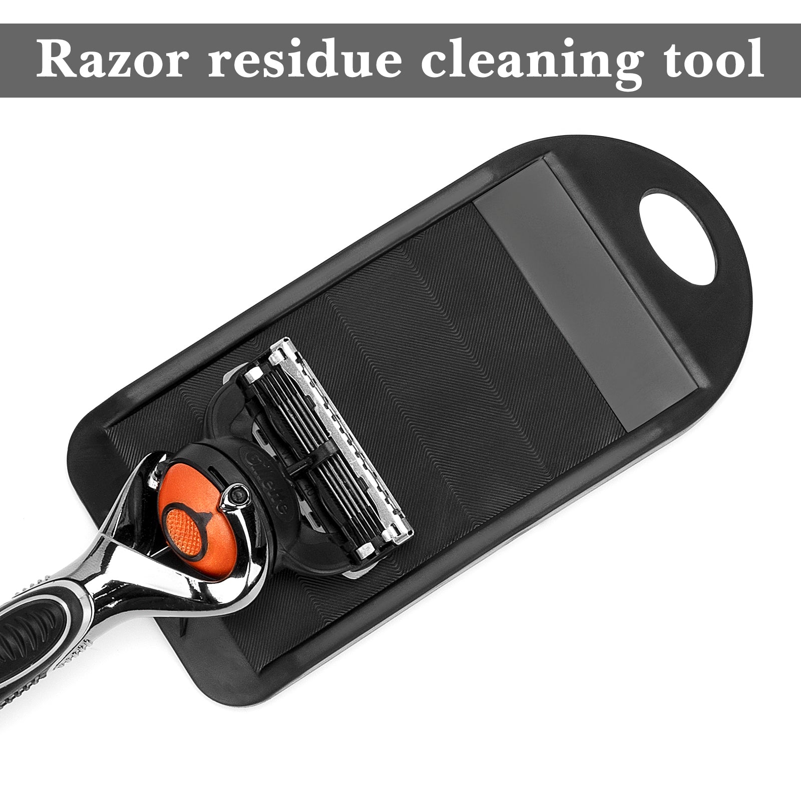 Linkidea Portable Rubber Razor Cleaner Tool, Removes Hair & Debris Buildup, Prolongs Razor Use Life, Compatible with Gillette Basic 5, Fusion, ProGlide (Black)