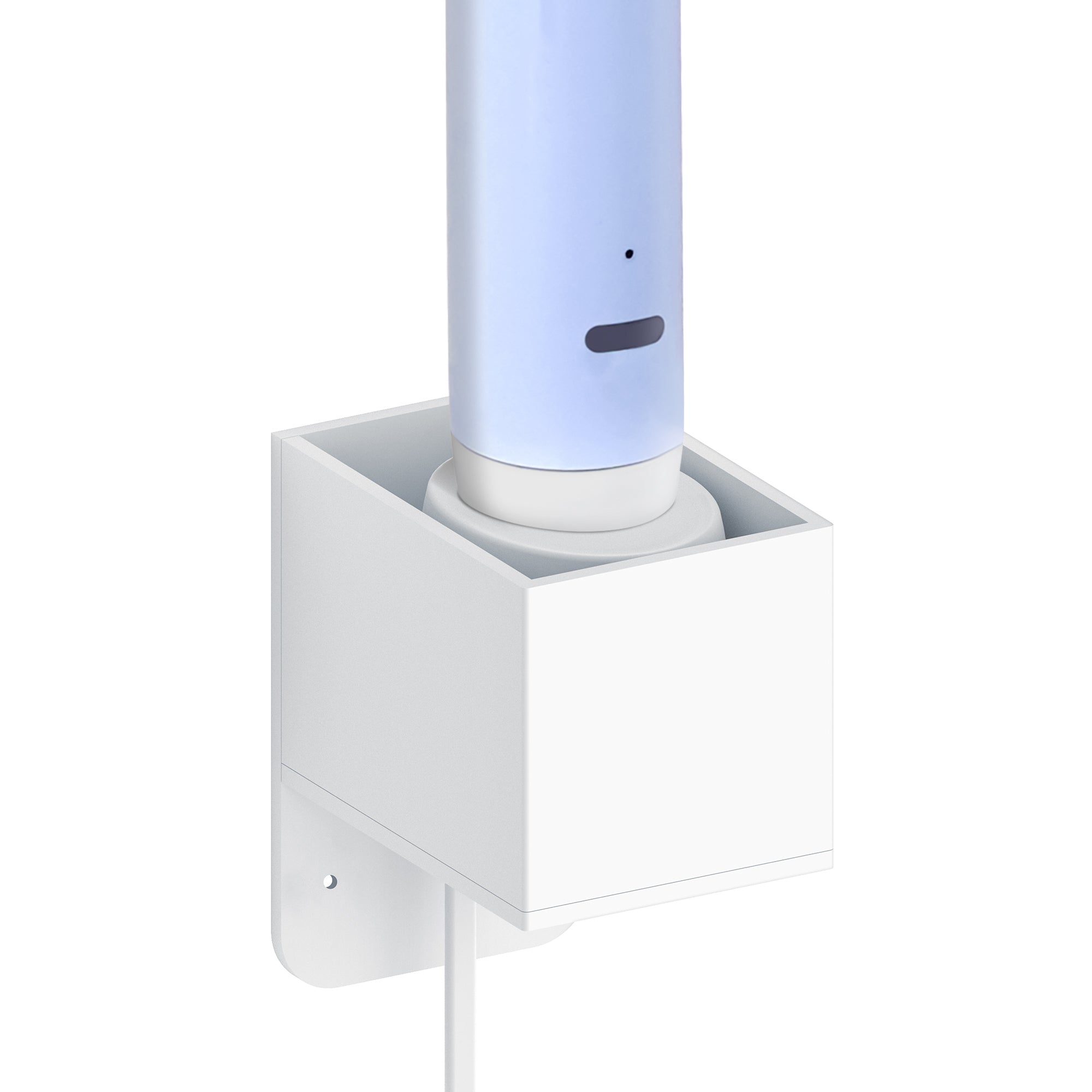 Linkidea Wall Mount Electric Toothbrush Charger Holder with Cable Organizer, Self-Adherent Powered Tooth Brush Stand Compatible with Oral-B iO 3/5, Smart, Pro, Genius Oval Charger Only
