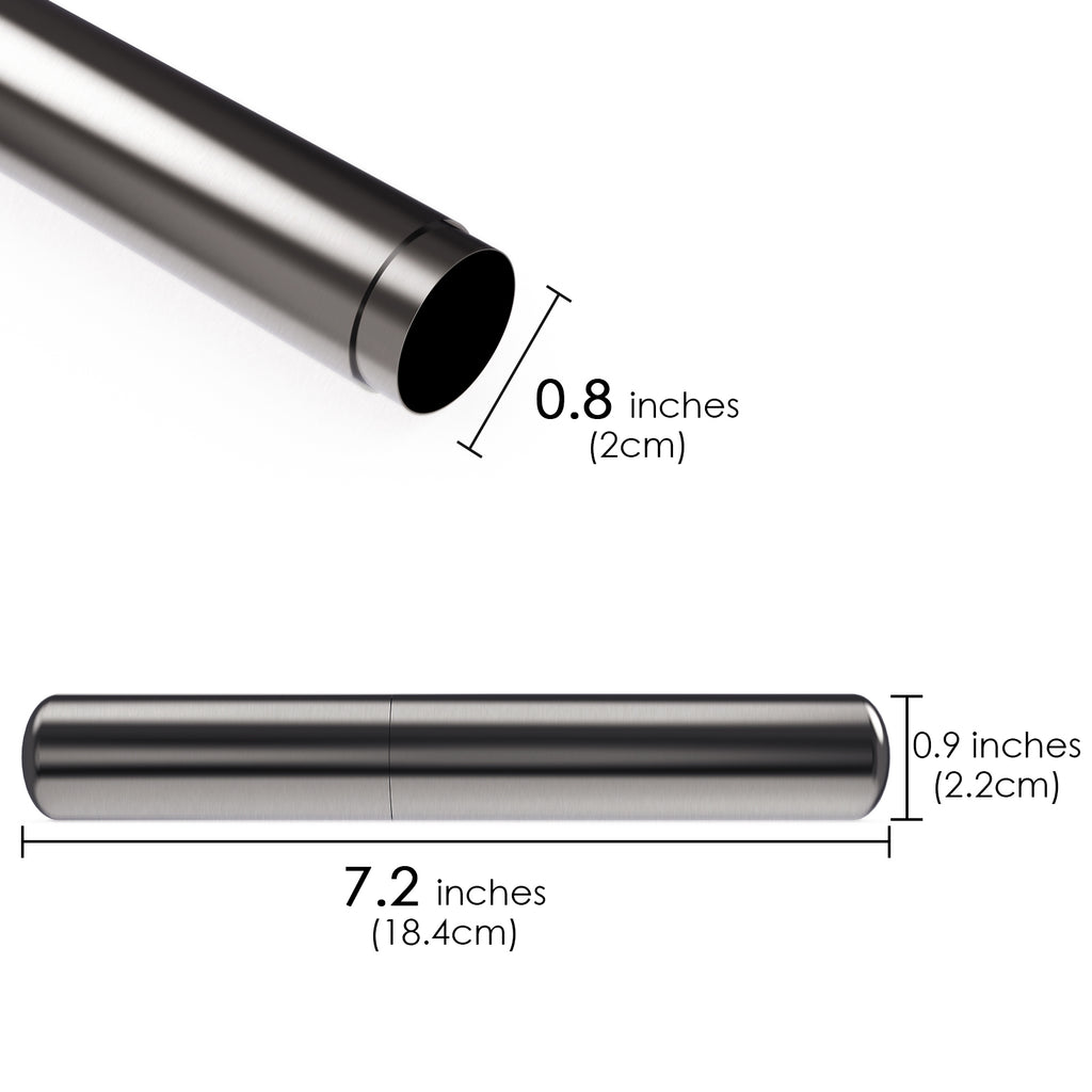 Linkidea 2 Pack Stainless Steel Cigar Tubes for Up to 46 Ring Gauge Cigars, Portable Travel Cigar Case Holder for Men (Black)
