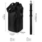 Linkidea Blender Storage Bag, Portable Drawstring Bottle Holder with Shoulder & Hand Strap, Travel Shaker Container Pouch Compatible with 24-32 oz Bottles (Black)