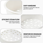 Linkidea 2 Pack Rice Cooker Steamer Baskets Compatible with Aroma ARC-914SBD, ARC-954SBDS, ARC-994SG, ARC-904SB, ARC-5204SB 2 Qt Cookers, Food Steaming Trays for Vegetables, Dumplings