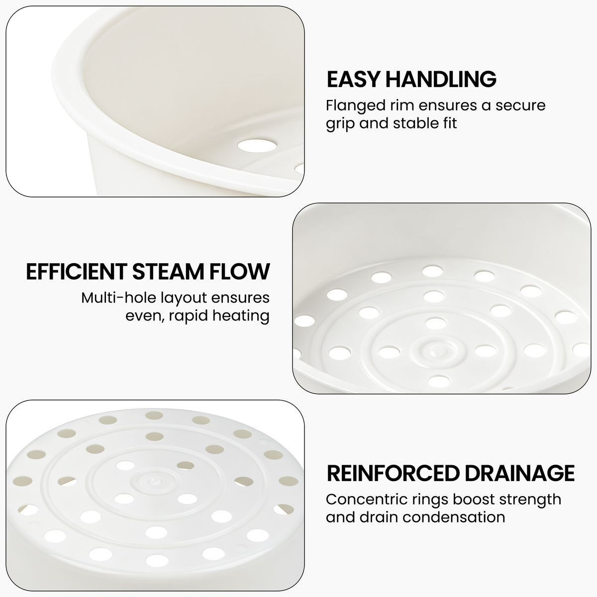 Linkidea 2 Pack Rice Cooker Steamer Baskets Compatible with Aroma ARC-914SBD, ARC-954SBDS, ARC-994SG, ARC-904SB, ARC-5204SB 2 Qt Cookers, Food Steaming Trays for Vegetables, Dumplings