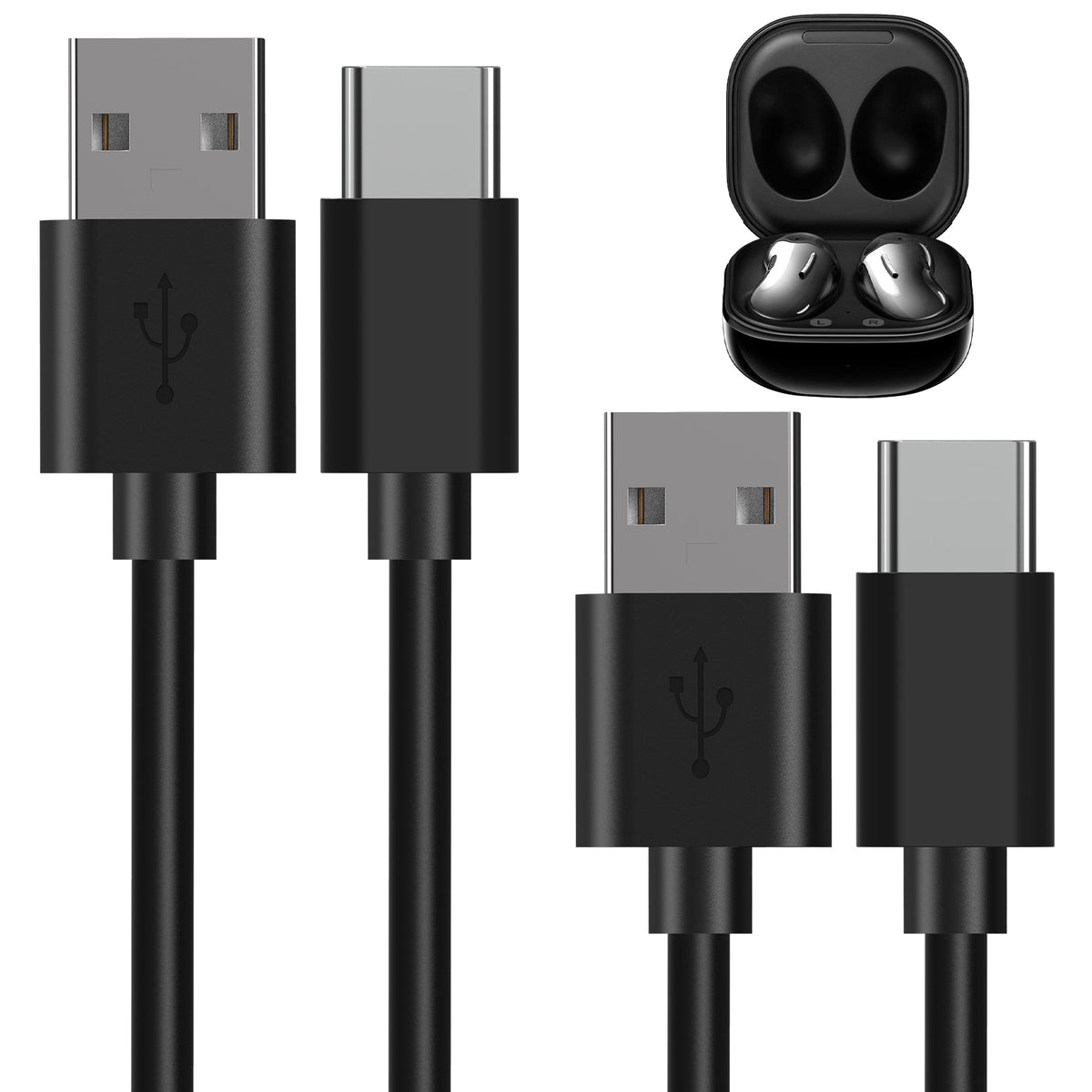 Linkidea Charging Cord Compatible with Samsung Galaxy A55/A54/A35/A25, Buds 3 Pro/3/FE/2 Pro/2/Live, USB to USB-C Replacement Power Charger Cable (4 ft/120 cm 2 Pack)