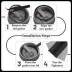 Linkidea 6 Pack Water Bottle Gasket Replacement Compatible with Contigo Byron Snapseal Travel Mug 16oz/20oz, Silicone O Ring Leak Proof Rubber Seal with Tweezer for Bottle Lid, Black