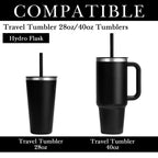 Linkidea Water Bottle Boot Compatible with Hydro Flask Travel Tumbler 28oz/40oz, Silicone Water Bottle Bottom Sleeve Cover Protector, Bottle Bumper (Black / 2 Pack)