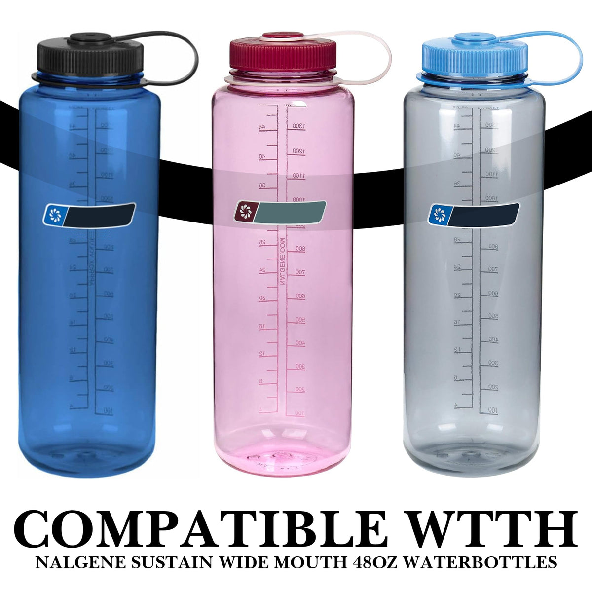 Linkidea Water Bottle Carrier with Shoulder Strap Compatible with Nalgene Sustain Wide Mouth 48oz Bottles, Insulated Neoprene Waterbottle Sling Bag Holder (Black)