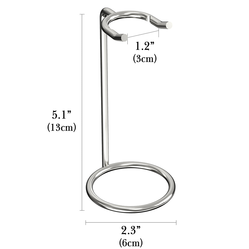 Linkidea Stainless Steel Razor Stand, Deluxe Men's Travel Shaver Holder, Shaving Support Compatible with Long Handle Safety Razor, Fusion 5, ProShield, NFL Series (Silver/Polished Chrome)